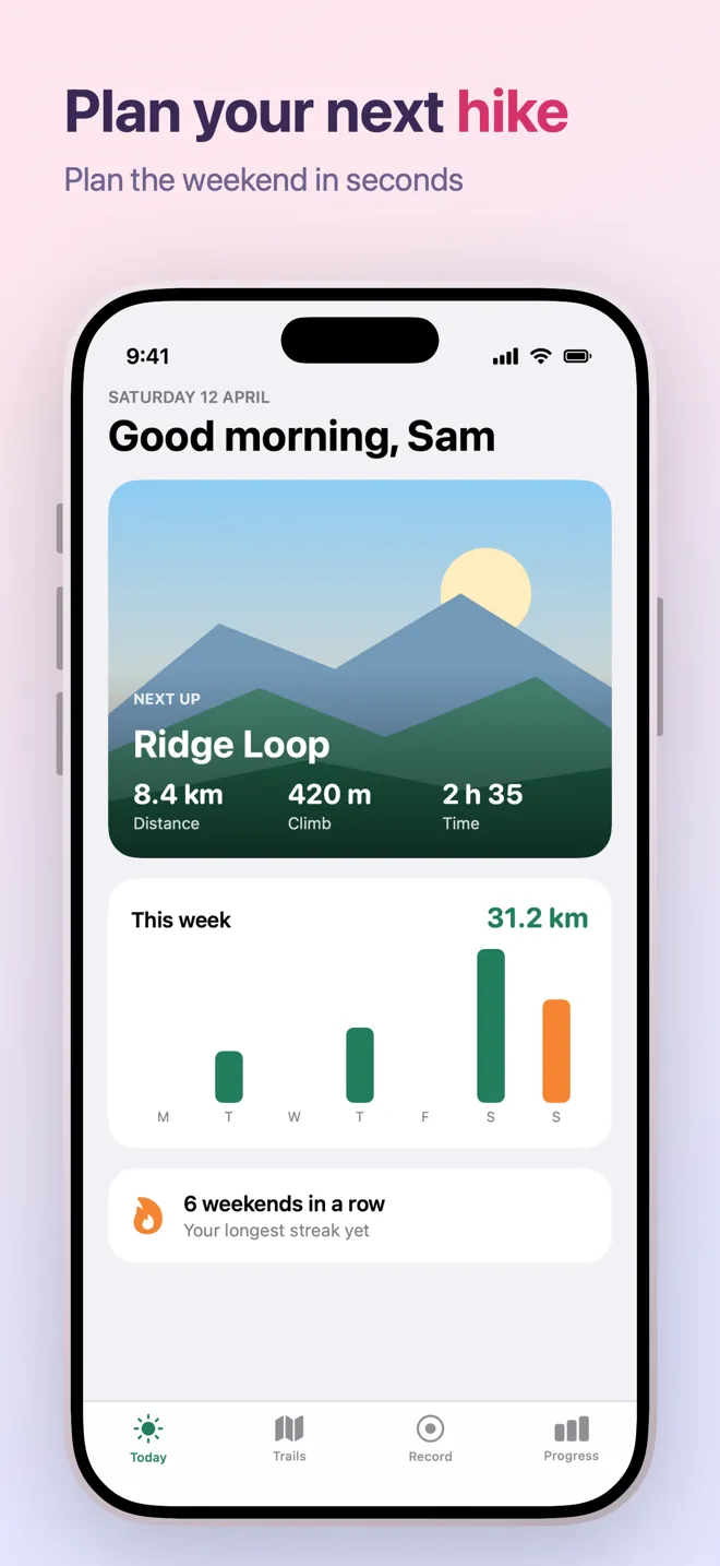An iPhone App Store screenshot in the Blush template.