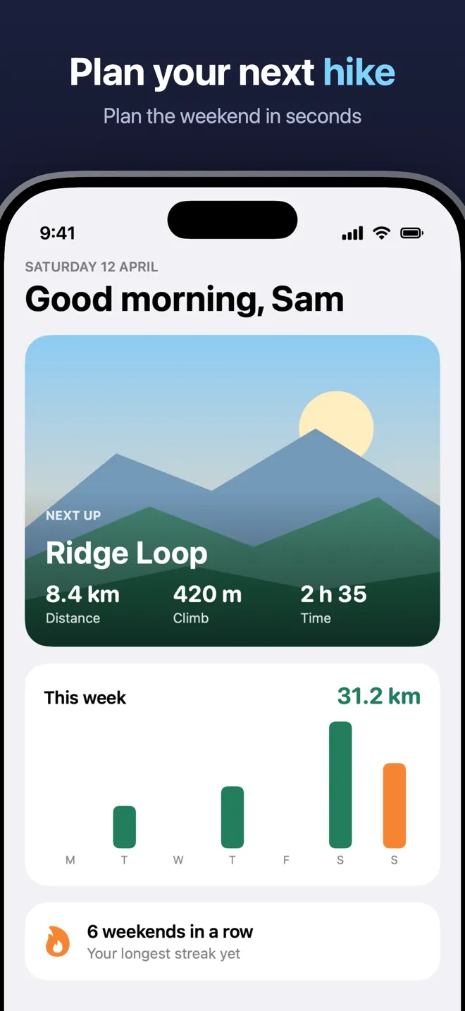 An iPhone App Store screenshot in the Midnight template.